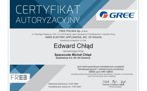 Gree_certyfikat